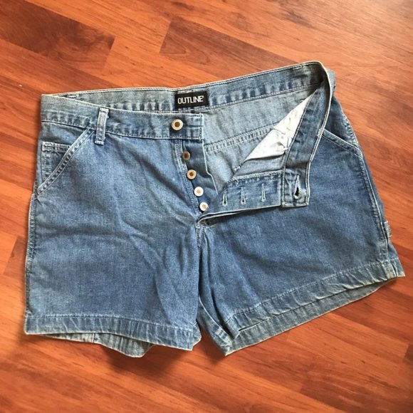 Carpenter High-Waist Jean Shorts - Picture 1 of 2